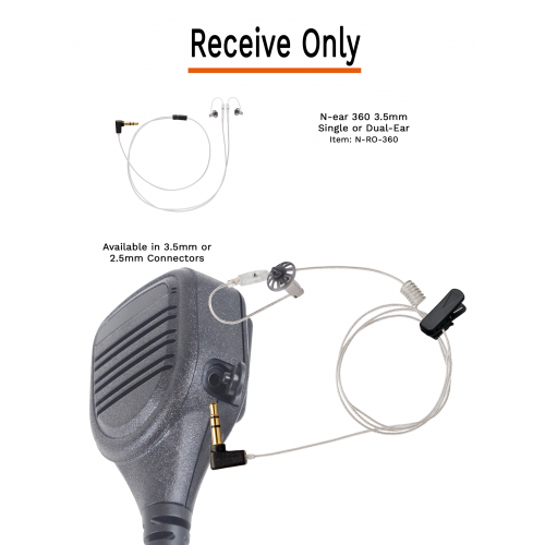 N•ear 360™ Original Single Ear Earpiece 22 cable, 3.5mm connector