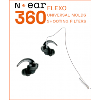 N•EAR 360 FLEXO™ SINGLE EAR EARPIECE N-EAR PROTECTR™ UNIVERSAL EAR MOLDS, SHOOTING PROTECTION FILTERS 2.5 Right Angle Pin (PUM360F2.5)
