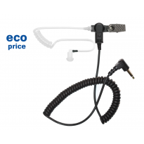 Receive Only (ECO) Acoustic Tube earpiece (electret)  2.5mm 2 pole angled connector w 2 ear tips 6 inch coil (ATROC15-2.5 (ECO))