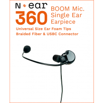 N-ear Boom Mic. Single Ear Earpiece - (BM+22-USBC)