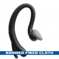 C-Ring earpiece 1 wire - Braided Fiber Cloth - inline PTT/Mic. (CR+1W-M)