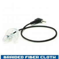 Braided Fiber Cloth Receive Only High-Def Knowles  Speaker  2.5mm 2 pole angled connector Includes both L & R (clear) Gel ear inserts (HDIEG+ROS)
