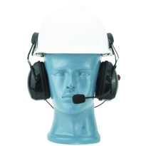 Hard Hat dual muff Heavy Duty headset with flex noise cancelling boom MIC - David Clark Pinout (HS2-DC)