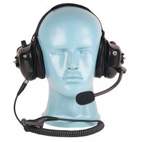 PTT & Volume Control on Dual Muff Headset - Noise Cancelling Boom Mic (HS8)