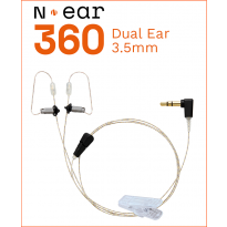 N-ear 360 earpiece DUAL - Straight 24" - 3.5mm connector (RO-360-48-3.5GO-D)