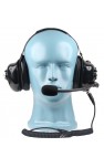 PTT on Dual Muff Headset - Noise Cancelling Boom Mic - Black (HS4)