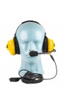 PTT on Cable -  Dual Muff Headset - Noise Cancelling Boom Mic - Yellow (HS5Y)