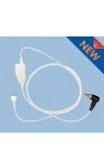 SnapLock Earpiece Base - Braided Fiber Cloth - 1 Wire - White  (SL+1WW)