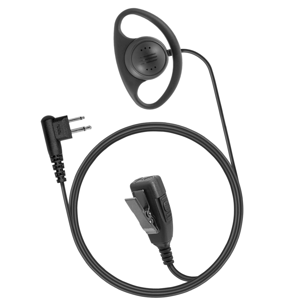 [DR1WB-M12 (ECO)] 1-Wire D-Ring Earpiece with 2 Lines Out Bottom of PTT/Mic - ECO Line (Motorola - M12)