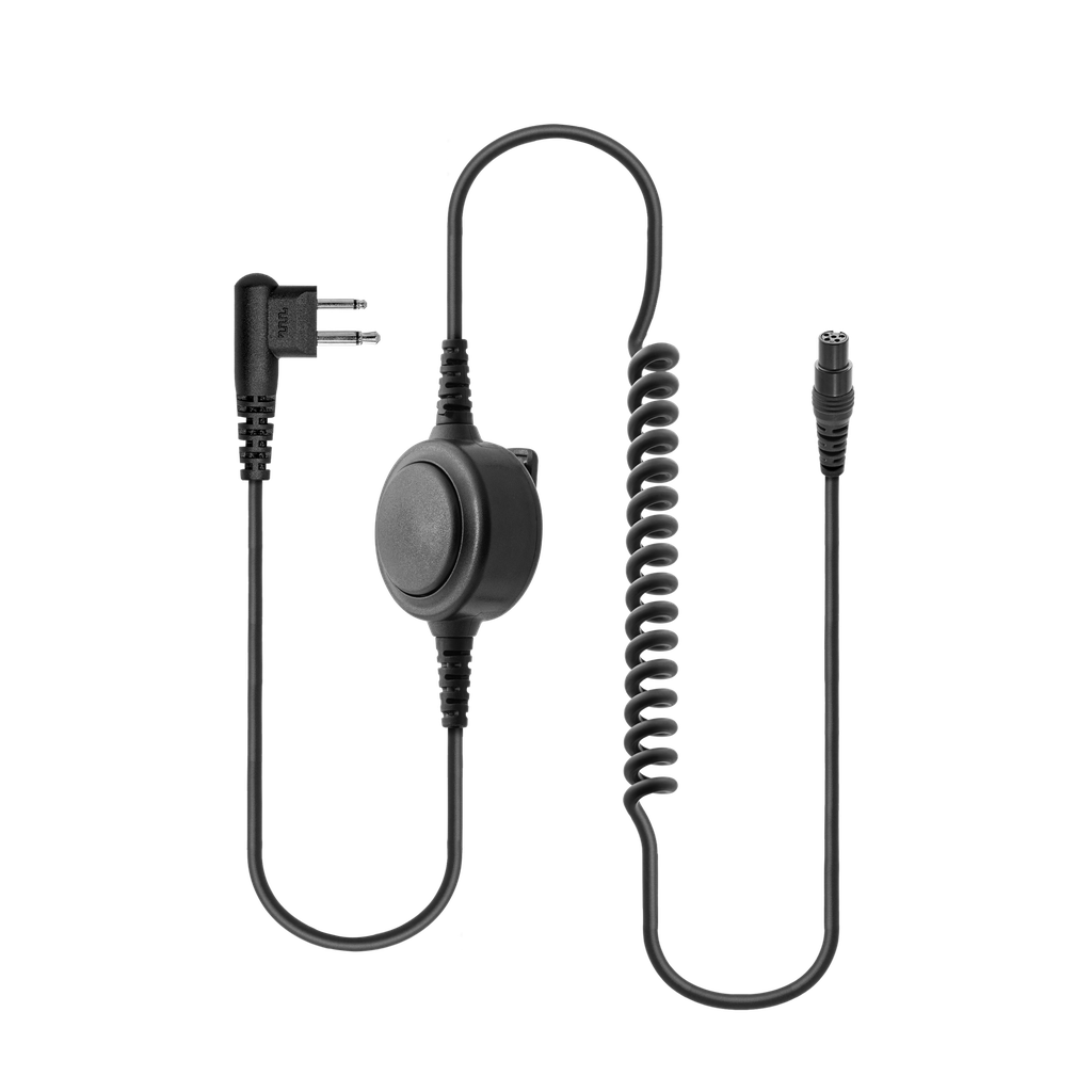 [HS5-CAB-DC-M12] Detachable Coil Cable with Inline PTT for HS1, HS3, HS3G, HS5, HS7 & HS9 Headsets - David Clark Pinout (Motorola - M12)