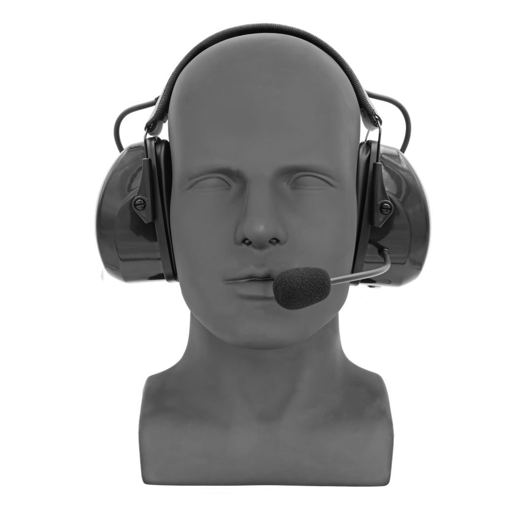 [HS3] Lightweight Flex Over the Head Dual Muff Headset - Black