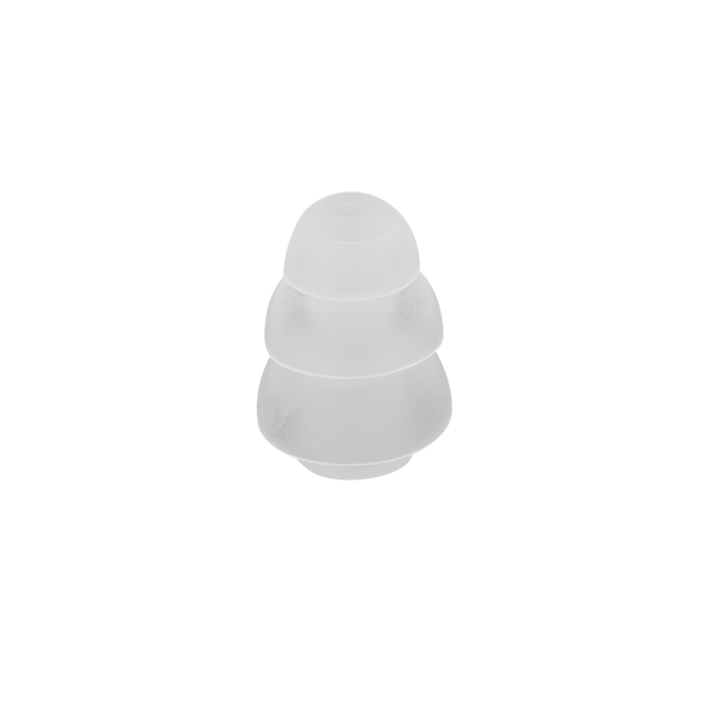 Clear 3 Level Ear Tips for Acoustic Tube Earpiece - 10 per pack