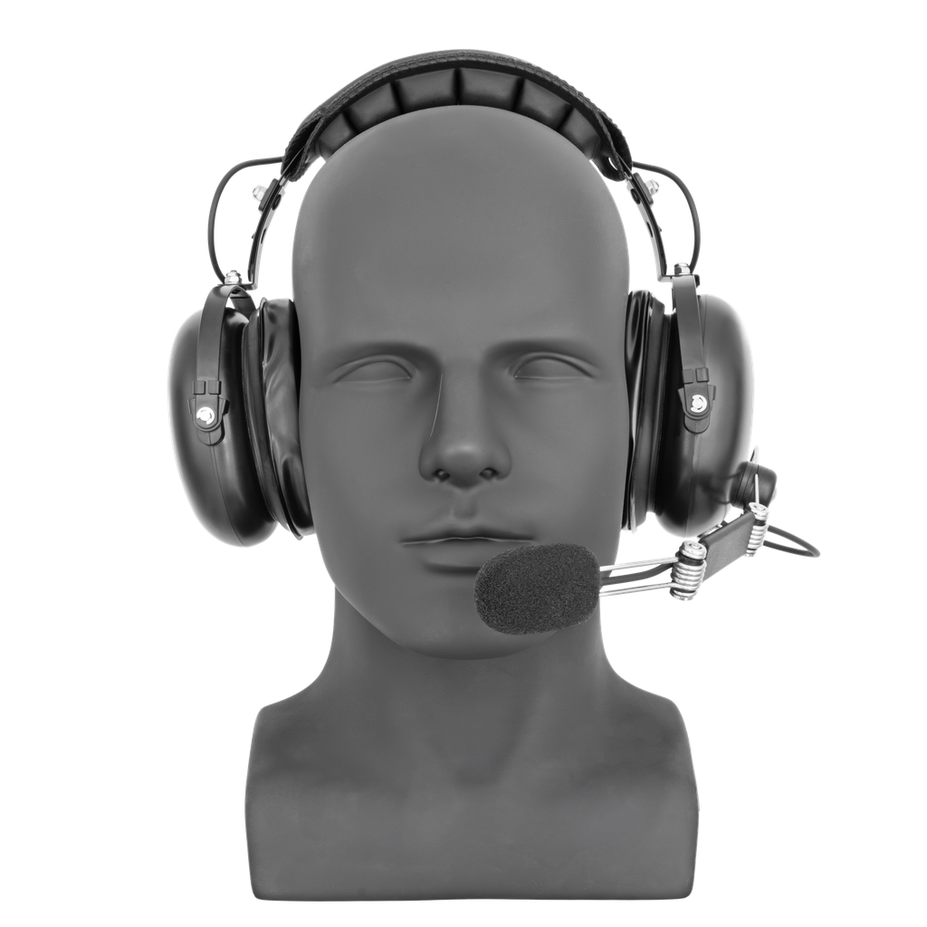 [HS7] Over-the-Head Dual Muff Heavy Duty Headset with Adjustable Boom Mic