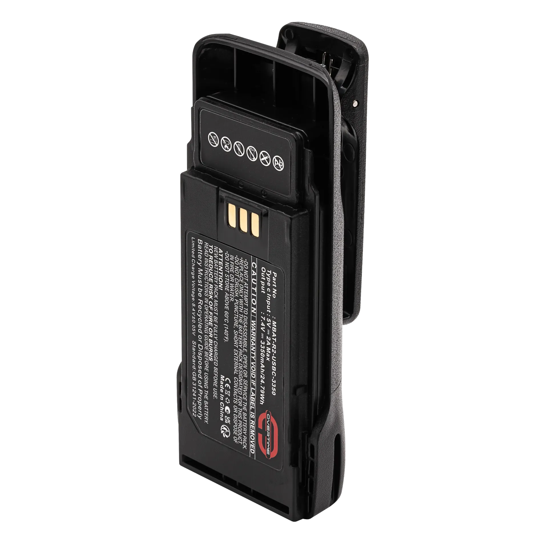Li-Ion Battery for Motorola R2 Radios, 3350mAh, USBC