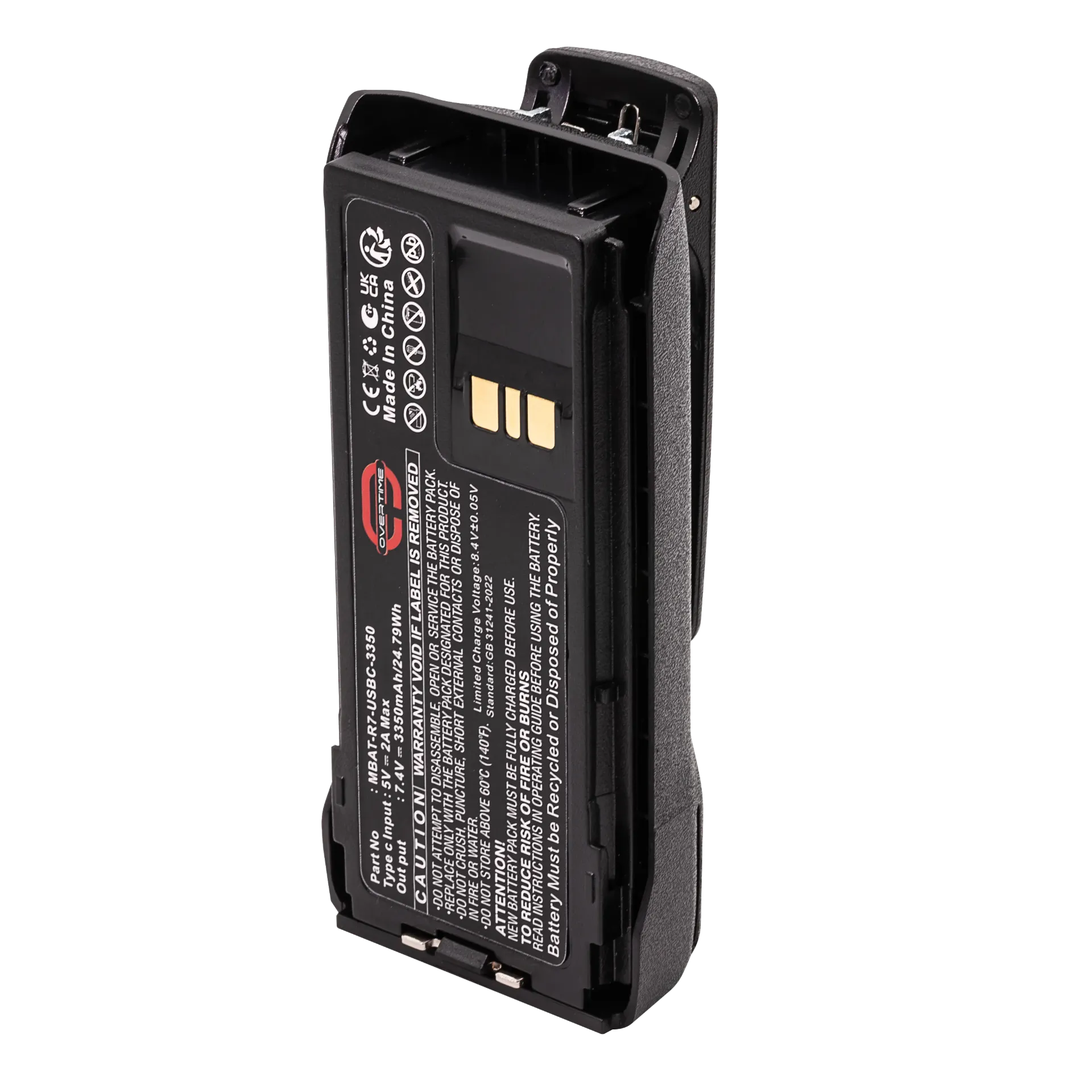 [MBAT-R7-USBC-3350] Li-Ion Battery for Motorola R7 Radios, 3350mAh, USBC