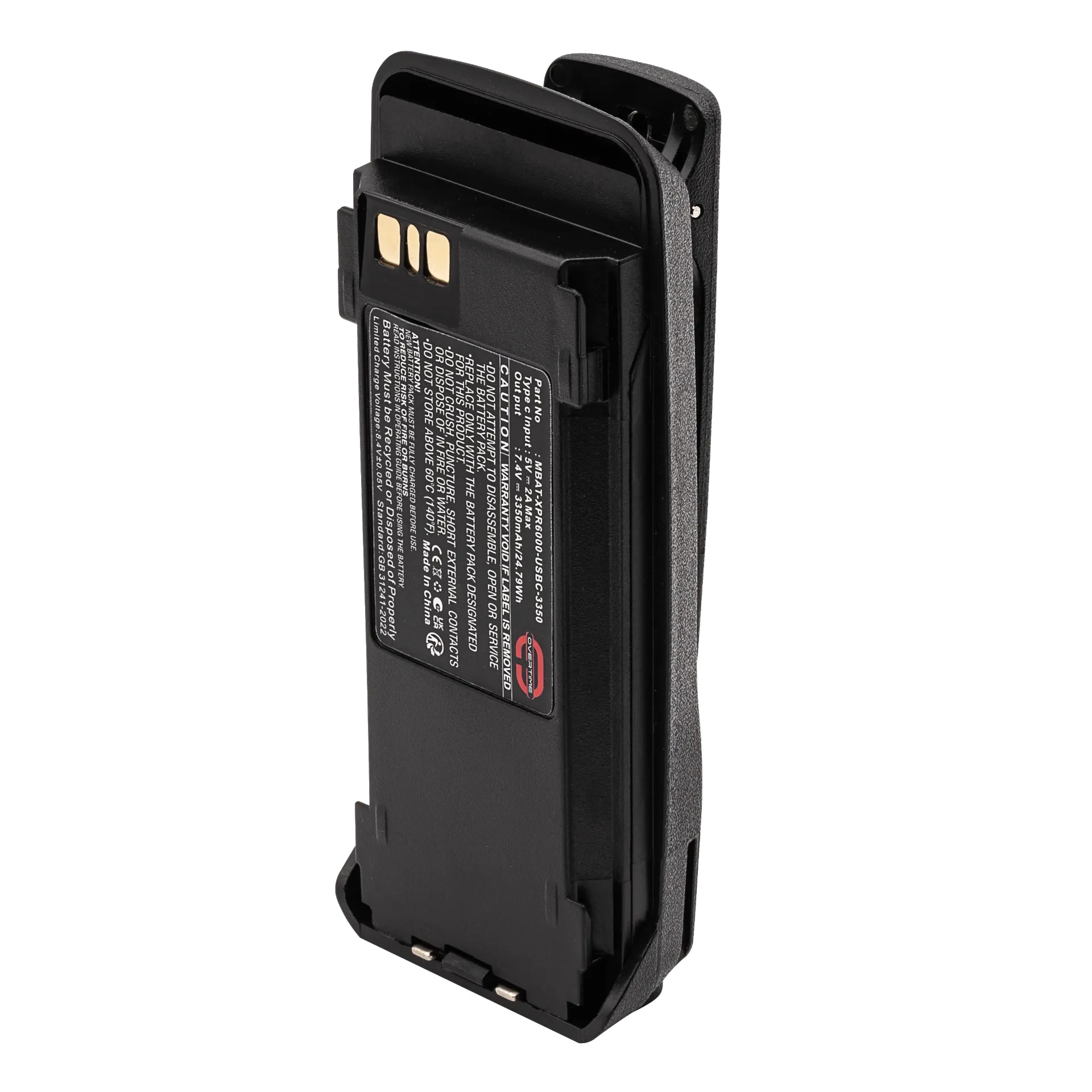 Li-Ion Battery for Motorola XPR6000 Radios, 3350mAh, USBC