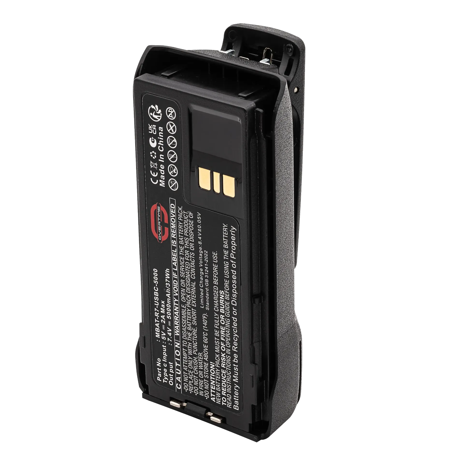Li-Ion Battery for Motorola R7 Radios, 5000mAh, USBC