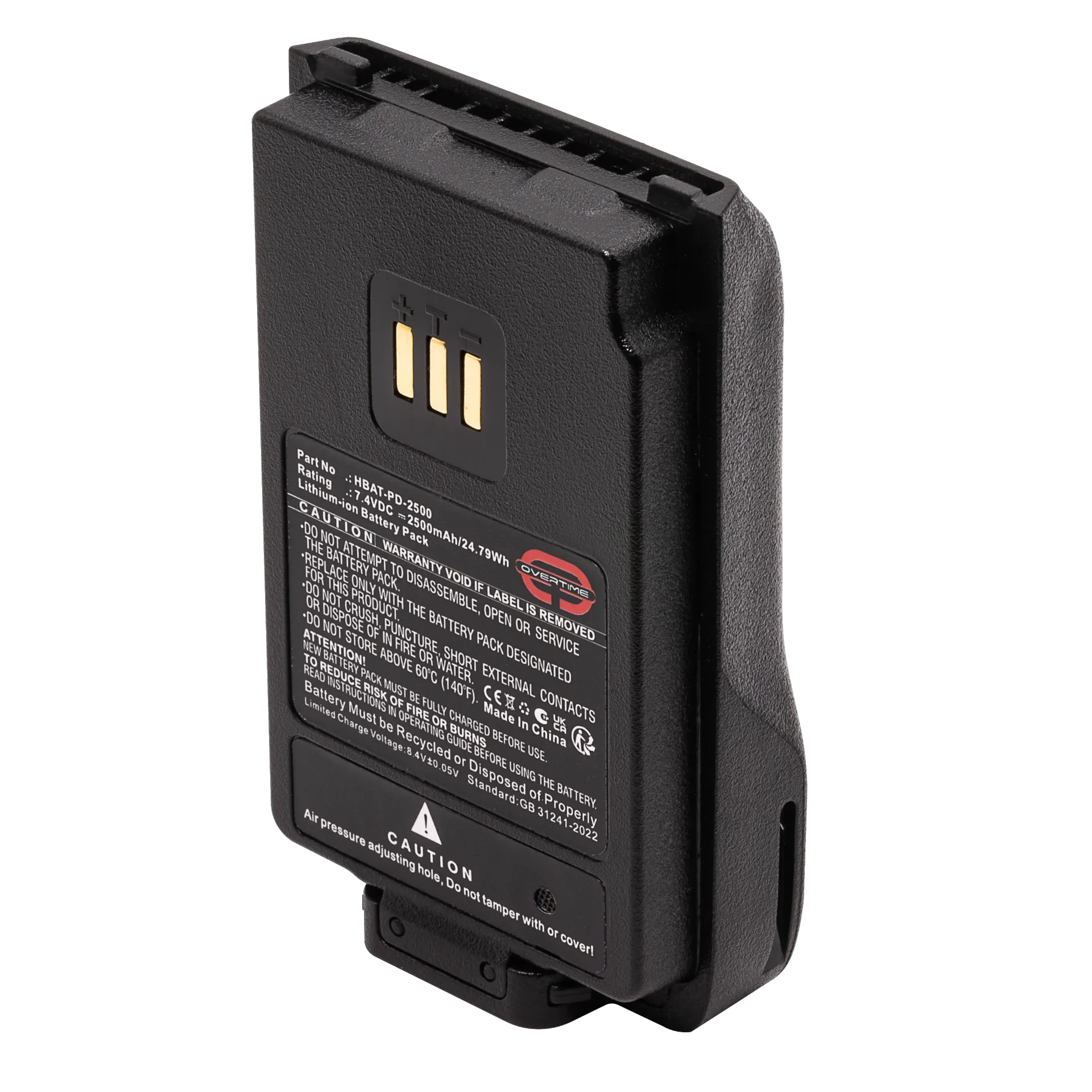 [HBAT-PD6-2500] Li-Ion Battery for Hytera PD4, 5, & 6 Series Radios, 2500mAh