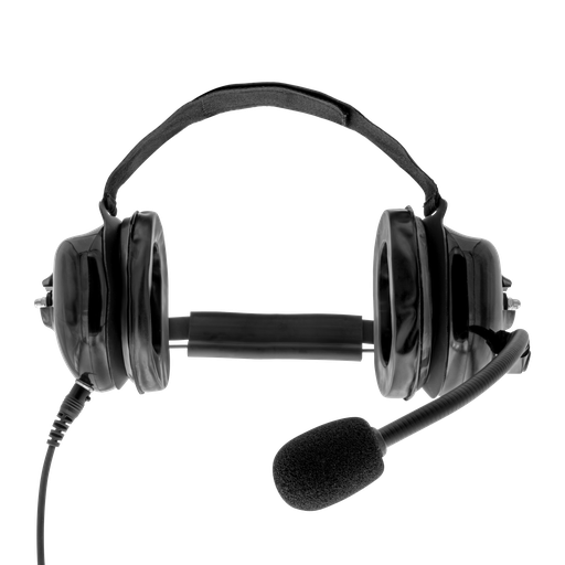 [HS5] Behind the Head Dual Muff Headset with PTT on Cable - Black